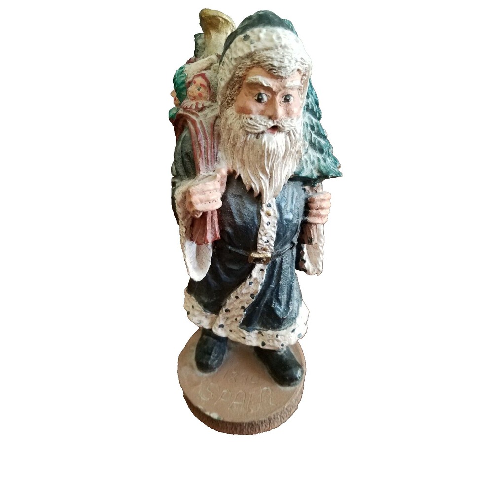 Santa  - Hand Painted Wood World Inc.1890 SPAIN Figurine Made Virginia USA